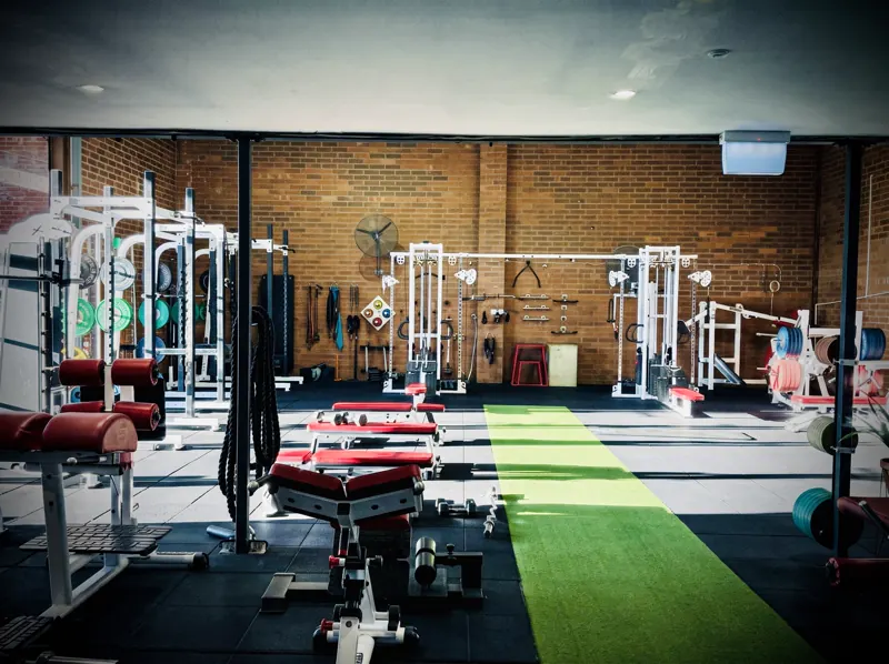 The turf lane in the strength room